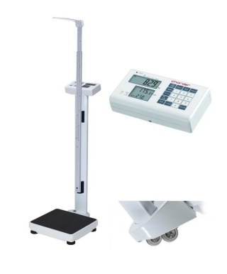 ELEKTRONICZNA WAGA MEDYCZNA CHARDER MS 4910 Z FUNKCJĄ BMI, NA KÓŁKACH + WZROSTOMIERZ TELESKOPOWY (KLASY III)