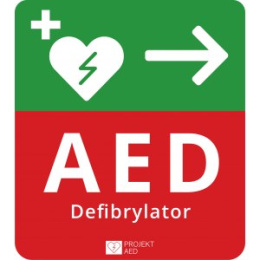 Tablica kierunkowa AED prawo