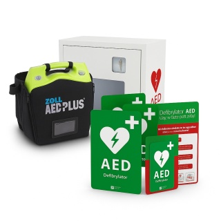Defibrylator AED Plus z szafką