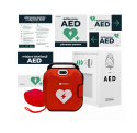 Defibrylator HeartSave AED z szafką i oznakowaniem